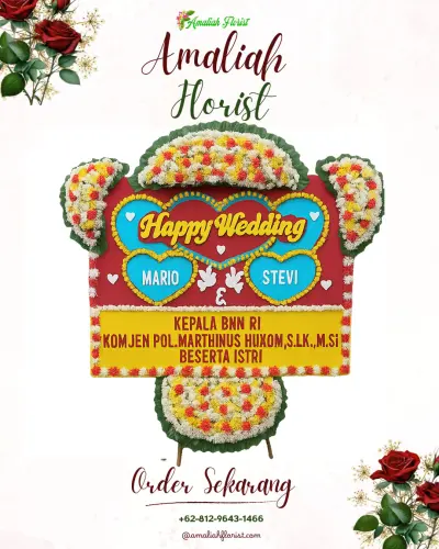 Karangan Papan Bunga Pernikahan di Sunggingsari